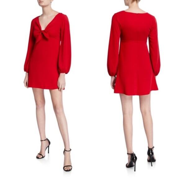 Amanda Uprichard Chyler Tie-Front Long-Sleeve Dress - Picture 9 of 10